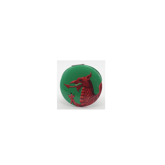 Welsh Dragon Compact Mirror – Green Background | Creation City