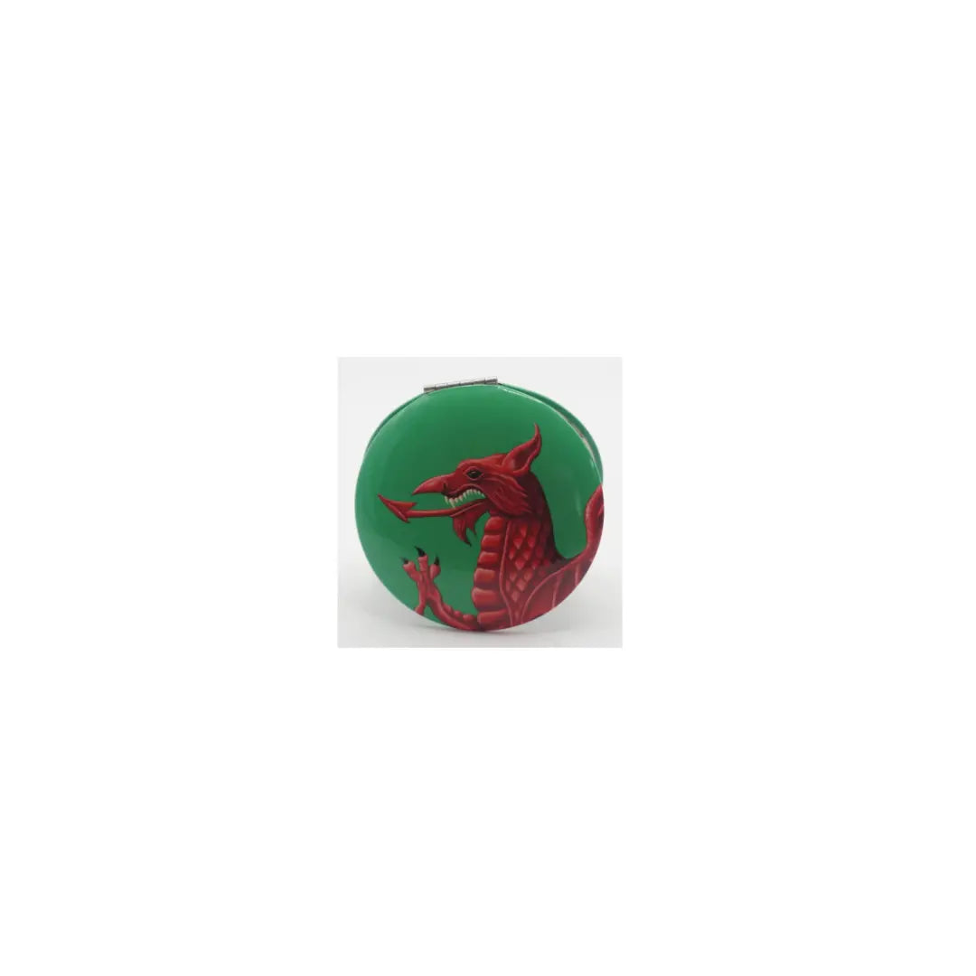 Welsh Dragon Compact Mirror – Green Background | Creation City Creation City